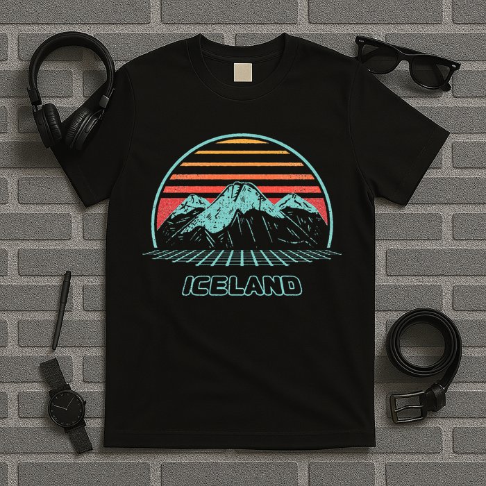 Iceland Retro Vintage 80s Style T-Shirt