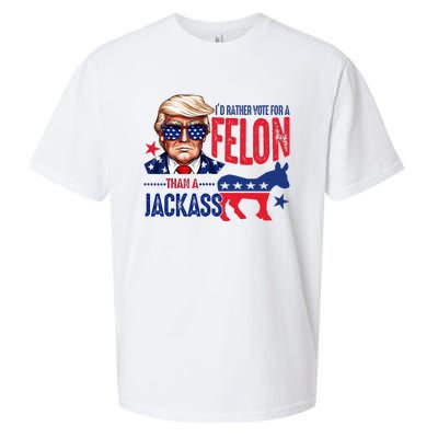 ID Rather Vote For Felon Than A Jackass Sueded Cloud Jersey T-Shirt