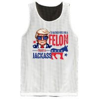 ID Rather Vote For Felon Than A Jackass Mesh Reversible Basketball Jersey Tank