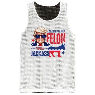 ID Rather Vote For Felon Than A Jackass Mesh Reversible Basketball Jersey Tank