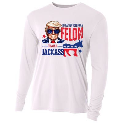 ID Rather Vote For Felon Than A Jackass Cooling Performance Long Sleeve Crew