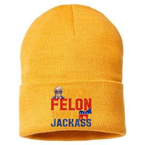 ID Rather Vote For A Felon Than A Jackass Trump Sustainable Knit Beanie