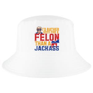 ID Rather Vote For A Felon Than A Jackass Trump Cool Comfort Performance Bucket Hat