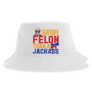 ID Rather Vote For A Felon Than A Jackass Trump Sustainable Bucket Hat