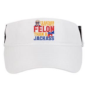 ID Rather Vote For A Felon Than A Jackass Trump Adult Drive Performance Visor