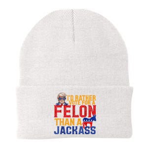 ID Rather Vote For A Felon Than A Jackass Trump Knit Cap Winter Beanie