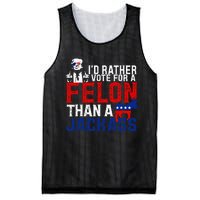 ID Rather Vote For A Felon Then For A Jackass Funny Trump Mesh Reversible Basketball Jersey Tank