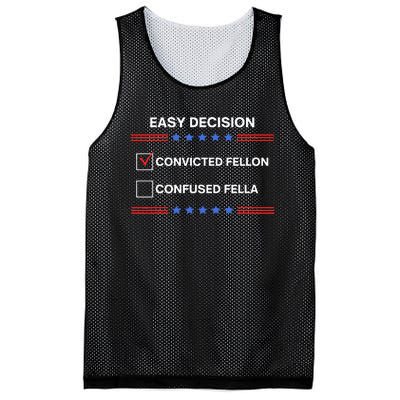 ID Rather Vote For Convicted Felon Than A Confused Fella Mesh Reversible Basketball Jersey Tank