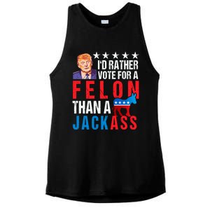 Id Rather Vote For Felon Than A Jackass Ladies PosiCharge Tri-Blend Wicking Tank