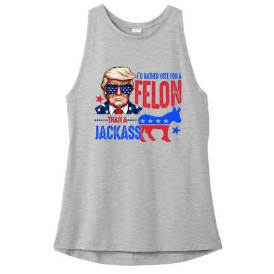 ID Rather Vote For Felon Than A Jackass Ladies PosiCharge Tri-Blend Wicking Tank