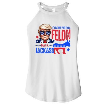 ID Rather Vote For Felon Than A Jackass Women’s Perfect Tri Rocker Tank