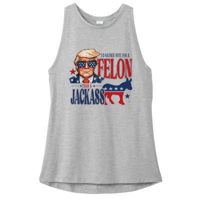 ID Rather Vote For Felon Than A Jackass Ladies PosiCharge Tri-Blend Wicking Tank