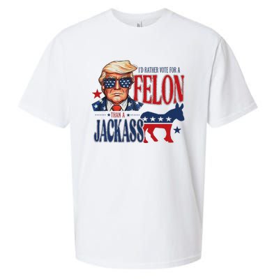 ID Rather Vote For Felon Than A Jackass Sueded Cloud Jersey T-Shirt