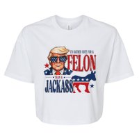 ID Rather Vote For Felon Than A Jackass Bella+Canvas Jersey Crop Tee