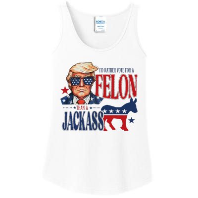 ID Rather Vote For Felon Than A Jackass Ladies Essential Tank