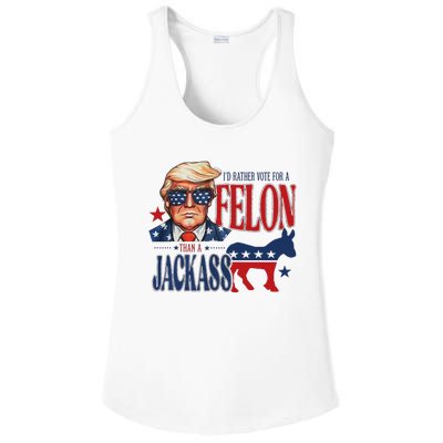 ID Rather Vote For Felon Than A Jackass Ladies PosiCharge Competitor Racerback Tank