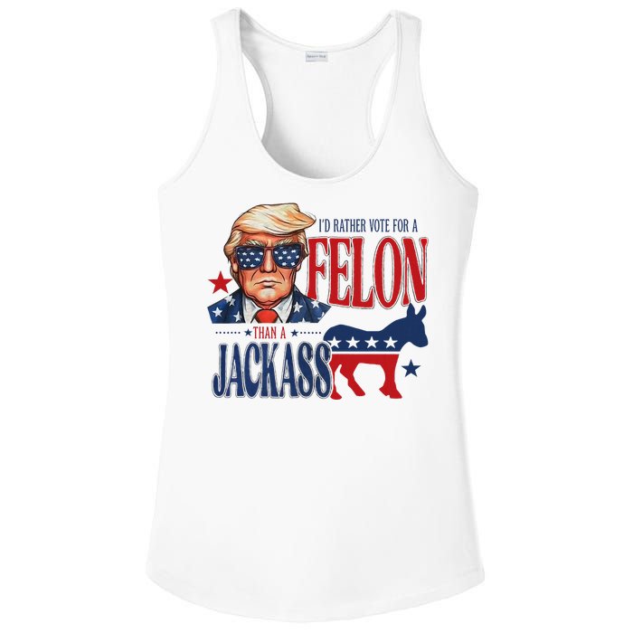 ID Rather Vote For Felon Than A Jackass Ladies PosiCharge Competitor Racerback Tank