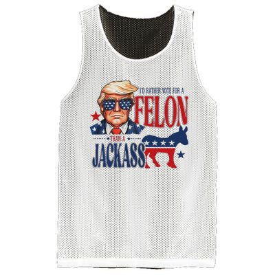 ID Rather Vote For Felon Than A Jackass Mesh Reversible Basketball Jersey Tank