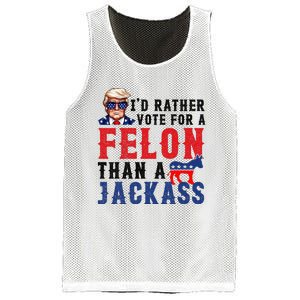 ID Rather Vote For Felon Than A Jackass Mesh Reversible Basketball Jersey Tank