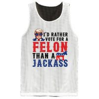 ID Rather Vote For Felon Than A Jackass Mesh Reversible Basketball Jersey Tank