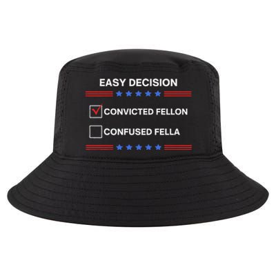 ID Rather Vote For Convicted Felon Than A Confused Fella Cool Comfort Performance Bucket Hat