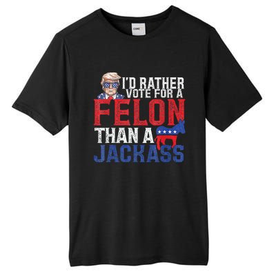 Id Rar Vote A Felon Than A Jackass Trump Tall Fusion ChromaSoft Performance T-Shirt