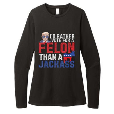 Id Rar Vote A Felon Than A Jackass Trump Womens CVC Long Sleeve Shirt