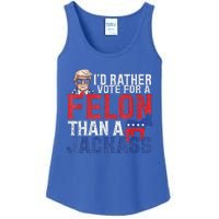 Id Rar Vote A Felon Than A Jackass Trump Ladies Essential Tank