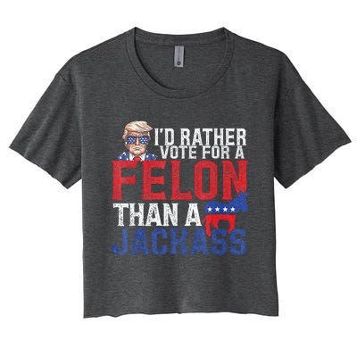 Id Rar Vote A Felon Than A Jackass Trump Women's Crop Top Tee