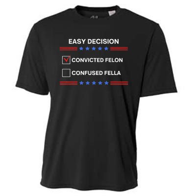 ID Rather Vote For Convicted Felon Than A Confused Fella Cooling Performance Crew T-Shirt