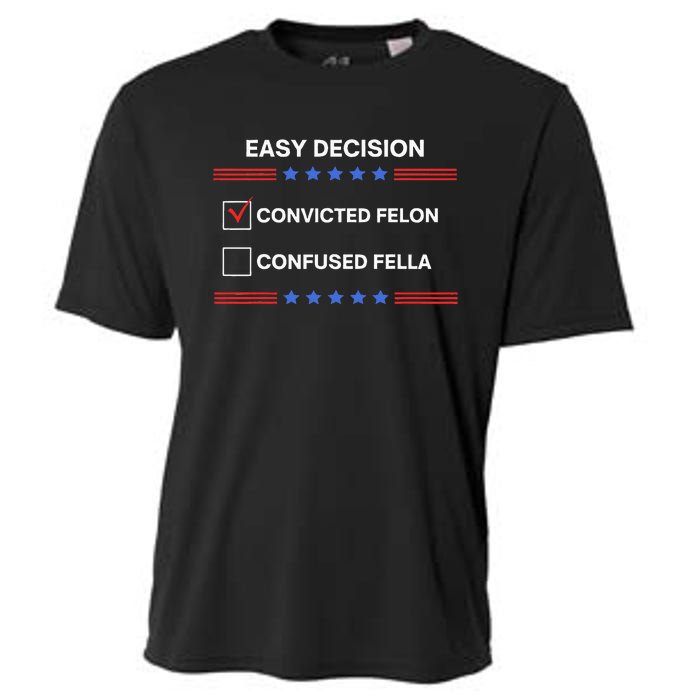 ID Rather Vote For Convicted Felon Than A Confused Fella Cooling Performance Crew T-Shirt