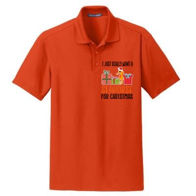 I Really Want A Seahorse For Christmas Holiday Seahorse Gift Dry Zone Grid Polo