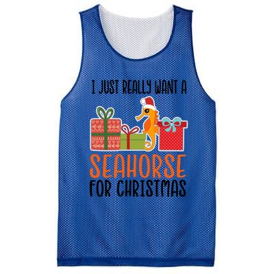 I Really Want A Seahorse For Christmas Holiday Seahorse Gift Mesh Reversible Basketball Jersey Tank