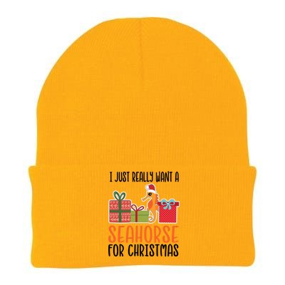 I Really Want A Seahorse For Christmas Holiday Seahorse Gift Knit Cap Winter Beanie