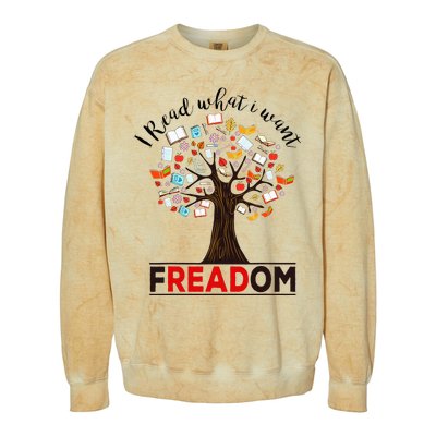 I Read What I Want Banned Books Week Colorblast Crewneck Sweatshirt