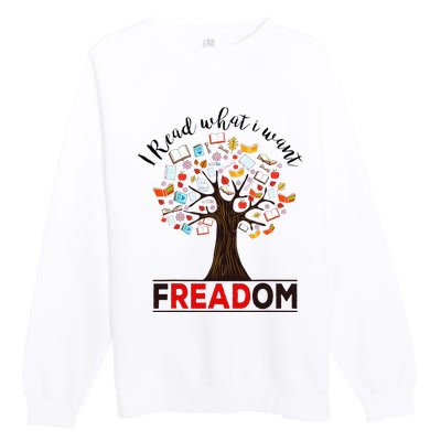 I Read What I Want Banned Books Week Premium Crewneck Sweatshirt