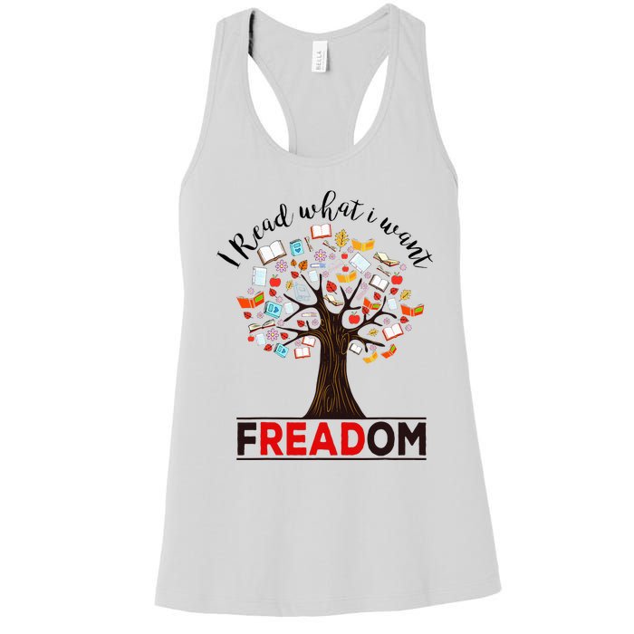 I Read What I Want Banned Books Week Women's Racerback Tank