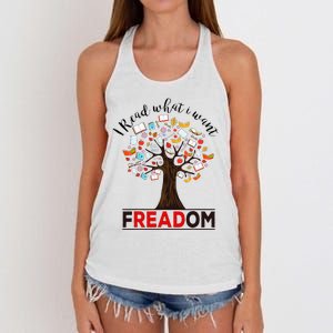 I Read What I Want Banned Books Week Women's Knotted Racerback Tank