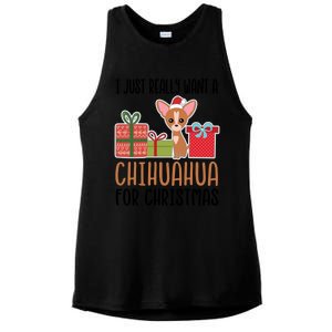 I Really Want A Chihuahua For Christmas Chihuahua Owner Gift Ladies PosiCharge Tri-Blend Wicking Tank