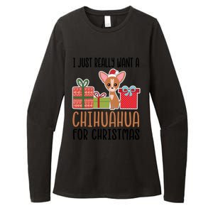 I Really Want A Chihuahua For Christmas Chihuahua Owner Gift Womens CVC Long Sleeve Shirt