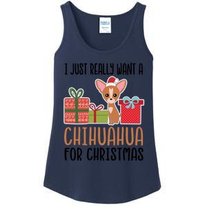 I Really Want A Chihuahua For Christmas Chihuahua Owner Gift Ladies Essential Tank