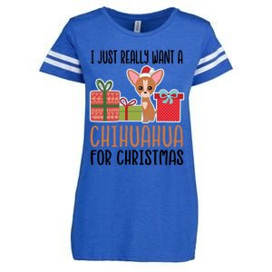 I Really Want A Chihuahua For Christmas Chihuahua Owner Gift Enza Ladies Jersey Football T-Shirt