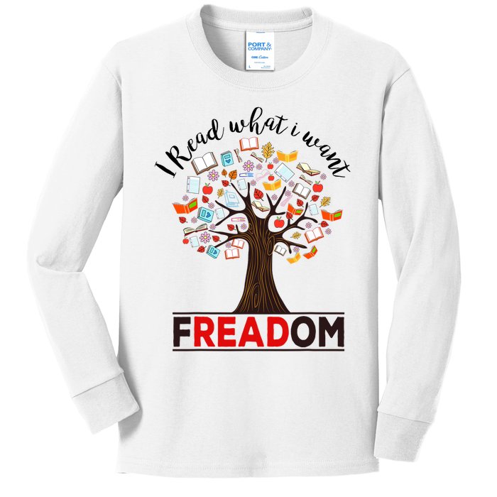 I Read What i Want Banned Books Week Librarian Kids Long Sleeve Shirt