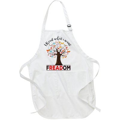 I Read What I Want Banned Books Week Librarian Full-Length Apron With Pockets