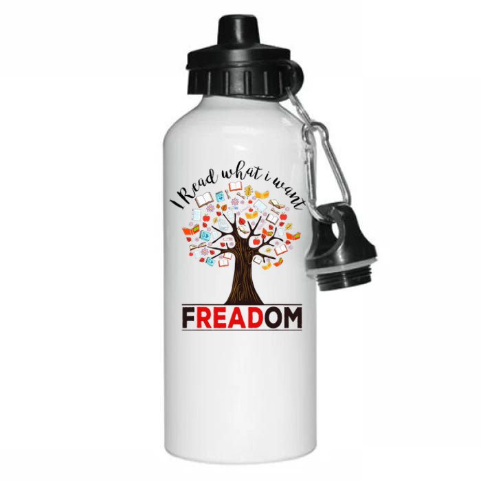 I Read What I Want Banned Books Week Librarian Aluminum Water Bottle