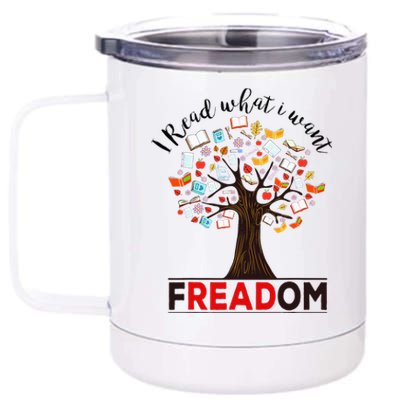 I Read What I Want Banned Books Week Librarian 12 oz Stainless Steel Tumbler Cup