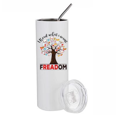 I Read What I Want Banned Books Week Librarian Stainless Steel Tumbler