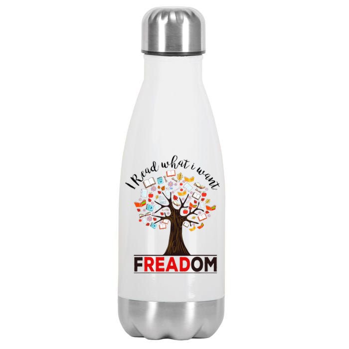 I Read What I Want Banned Books Week Librarian Stainless Steel Insulated Water Bottle