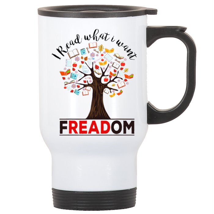 I Read What I Want Banned Books Week Librarian Stainless Steel Travel Mug