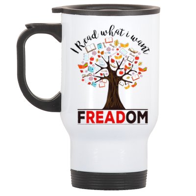 I Read What I Want Banned Books Week Librarian Stainless Steel Travel Mug